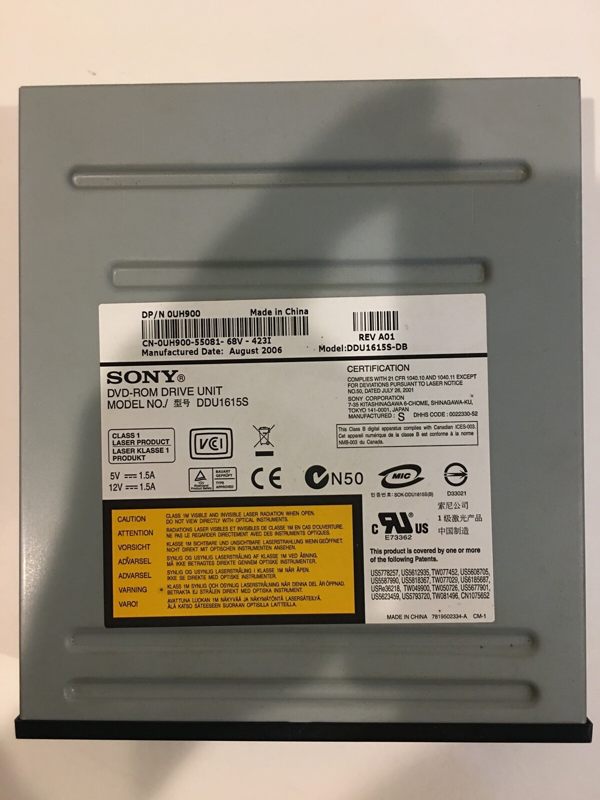 Sony DVD-ROM Drive DDU1615S-DB DDU1615S CN-0UH900 0UH900
