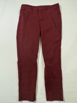 Old Navy Maroon High-rise pixie skinny pants size 10 secret slim pockets