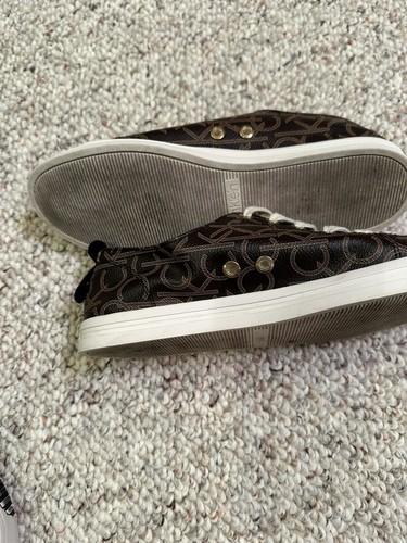 Calvin Klein Michaela Brown Fashion Tennis Shoe Sneaker Lace Up Women's Size 7
