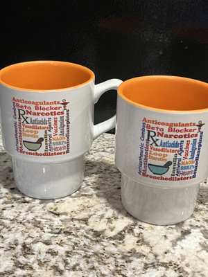 COFFEE MUGS (2) - Rx Prescription Kitchen Cup Coffee Mugs