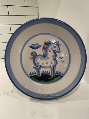 M.A. Hadley Dinner Plate Horse Hand Painted Signed Art Pottery 11  VTG