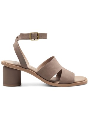 

LUCKY BRAND Женские кожаные сандалии с пяткой на пятке бежевого цвета с пряжкой Pemel, размер 5,5 м, Бежевый, LK-PEMAL