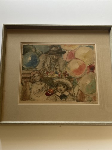 Antique Portrait Regionalism Painting Listed Vintage Urban Expressionism