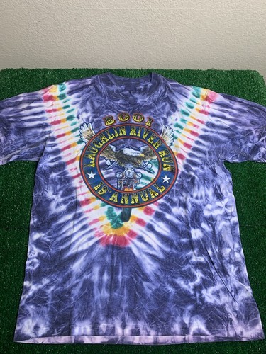 vintage laughlin river run motorcycle tie dye shirt large