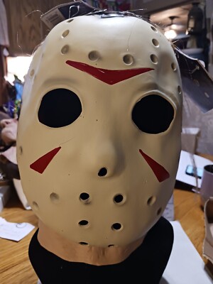 Jason Voorhees Mask Deluxe Friday The 13th Full Halloween New Line..WB.NEW W TAG