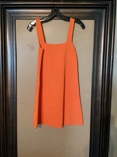 Zara Orange Mini Square neck Knit Mini Dress size S | eBay