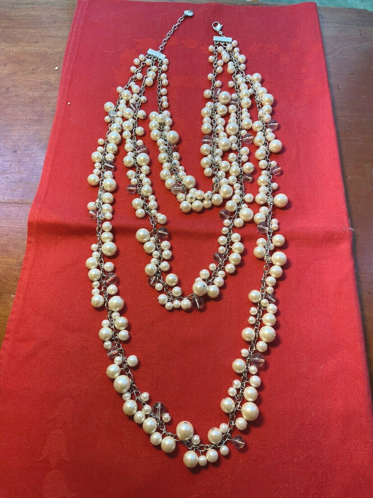 ☆【VINTAGE HOLLYWOOD】☆Pearl n Flower Beads Necklac.e☆ VINTAGE HOLLYWOOD】Pearl Flower Necklace ネックレス