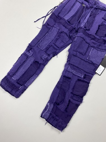Pre-owned Haider Ackermann Ladies Patchwork Cropped Pants Trousers Size 38 / M In Purple