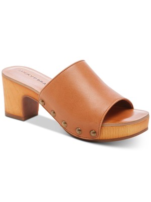 

LUCKY BRAND Женские карамельно-коричневые 1-дюймовые шлепанцы на платформе Fineena на танкетке, Коричневый, LK-FINEENA