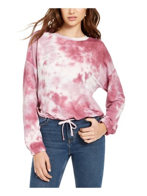 

HOOKED UP Женский розовый топ с длинными рукавами и принтом тай-дай, размер