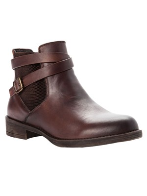 

PROPET Женские коричневые полированные кожаные ботильоны Tatum с миндалевидным носком на блочном каблуке, Коричневый, WFX025L