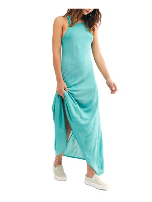 

Женское темно-бирюзовое платье макси прямого кроя FREE PEOPLE, Teal