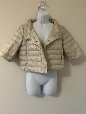 Weekend MaxMara Cream Crop Puffer Jacket Size 4