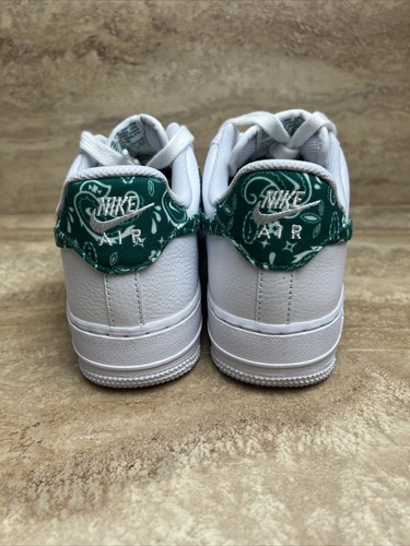 Pre-owned Nike Air Force 1 ‘07 Essential Green Paisley Women's In White