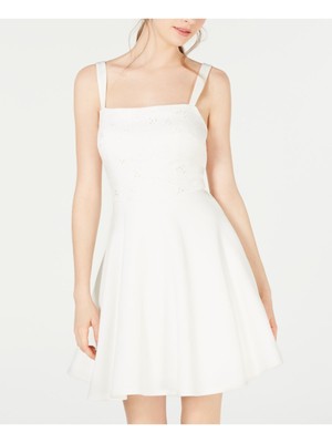 Женское белое платье TRIXXI без рукавов длиной выше колена + расклешенный крой 11