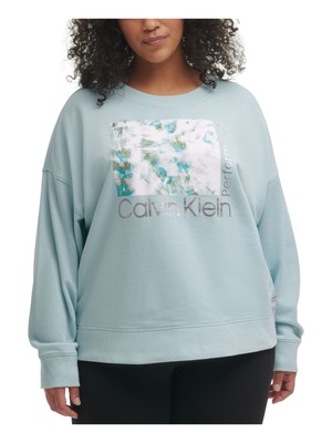 

CALVIN KLEIN PERFORMANCE Женский голубой свитшот свободного кроя с логотипом Plus, Light blue