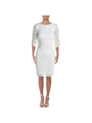 

LAUREN RALPH LAUREN Женское белое платье с рукавами выше колена + расклешенное платье, Белый