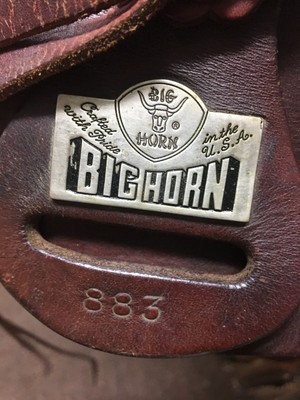 Vintage Big Horn #883 Leather Saddle GOOD CONDITION