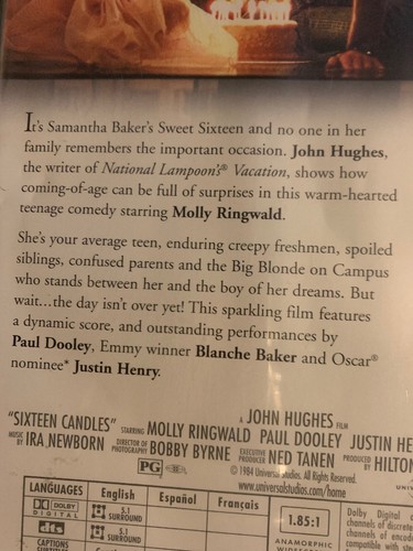 NEW Sixteen Candles (DVD, 2004) Molly Ringwald Anthony Michael Hall Sealed