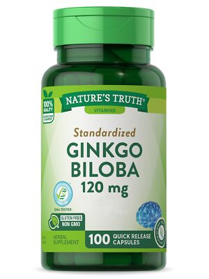 Nature's Truth Ginkgo Biloba 120 mg Standardized Plus Bacopa Extract, 100 Count