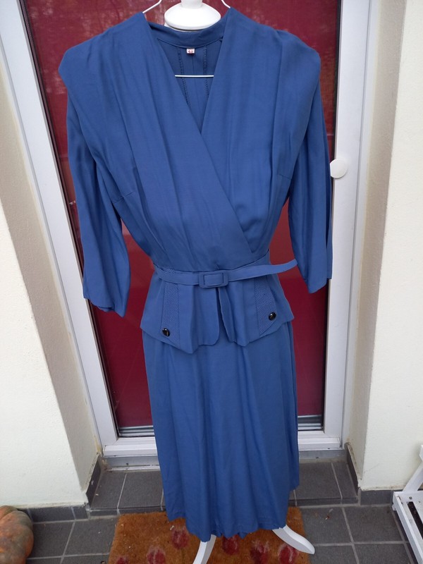 Original 50er Jahre Kleid Blau Grau Rovkabilly Vintage Antik