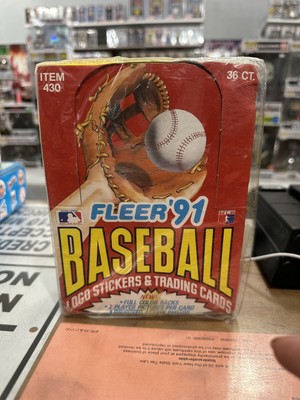 1991 Fleer Baseball Card MLB Wax Box 36 Factory Sealed Packs Ken Griffey Jr AJ
