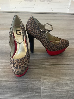 G By Guess Varika 2 Platform Heels Women s Size 8 Animal/Cheetah Print NEW
