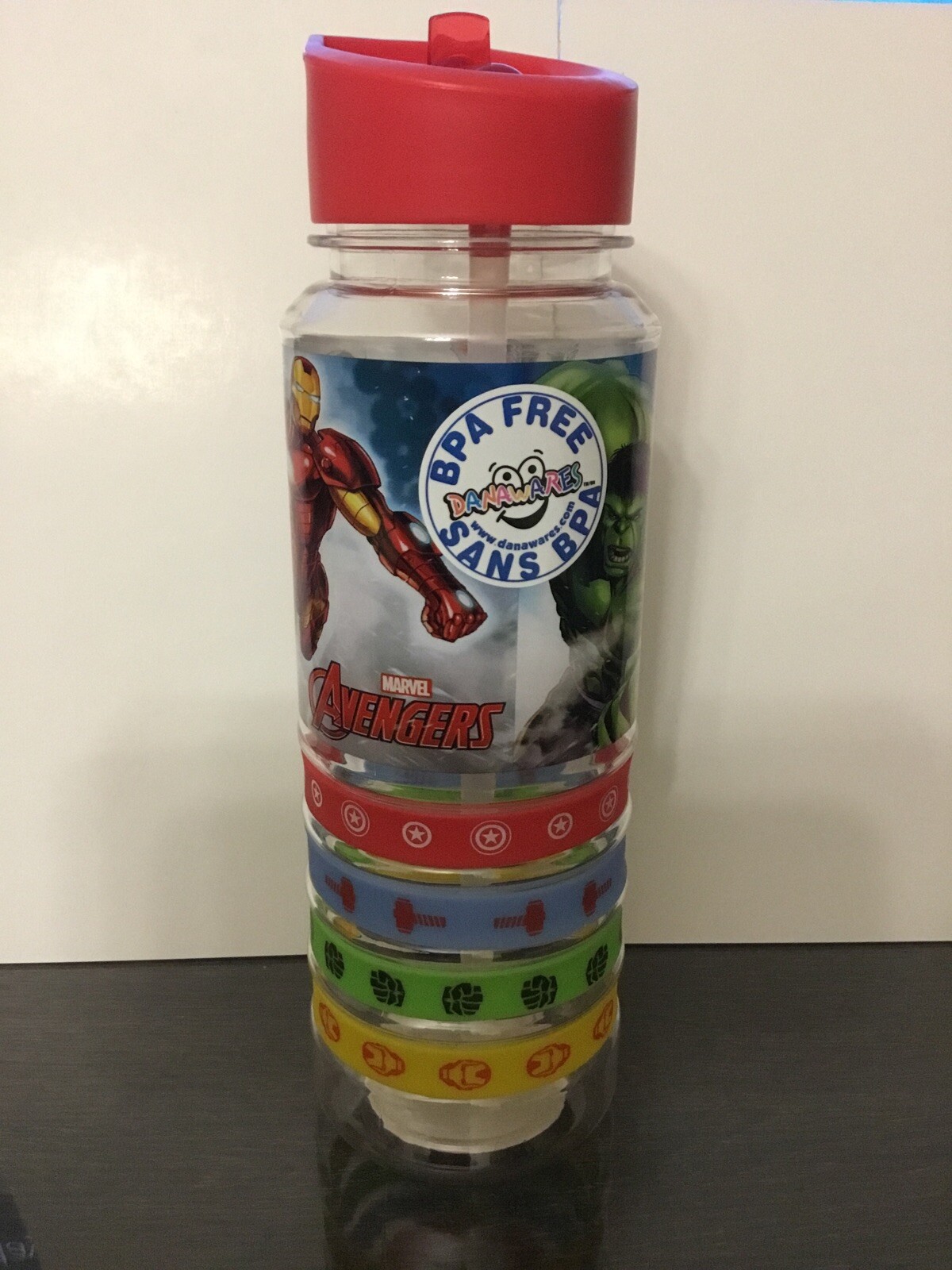 Avengers Water Bottle With 4 Bracelets