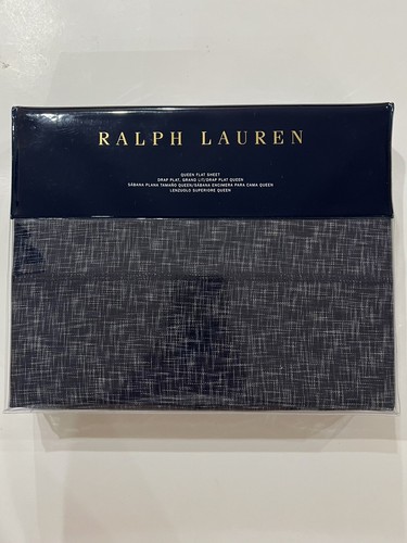 Ralph Lauren  Home Queen Flat Sheet Journey’s End Montray Navy 100% Cotton
