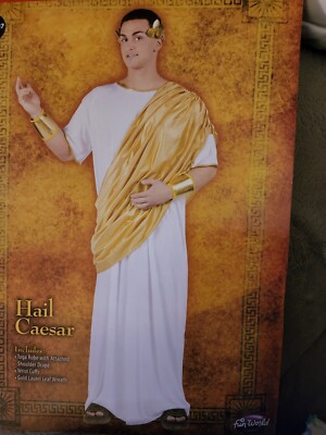 Hail Caesar Toga Costume Men Man XL (40-42) New In Package by Fun World 