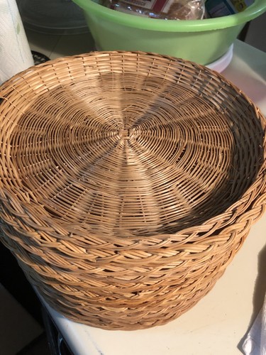 Mixed Lot of 20 Bamboo Wicker Rattan Paper Plate Holders for Picnic Camping