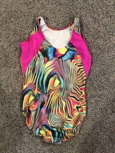 Motion Wear Gymnastics Leotard Child size 12-14 multi color