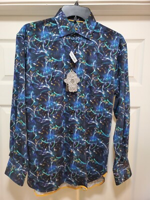 Visconti Black  L/S Button Down MSRP $125 Blue NWT - Small NEW NWT 