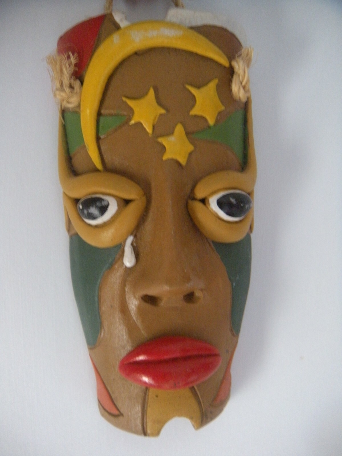 AUTHENTIC BRAZILIAN CLAY MASK MOACIR MESTRE VITALINO ALTO DO MOURA FOLK ART