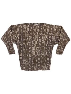 Norma Kamali Medium dress square neck brown geometric tunic g20