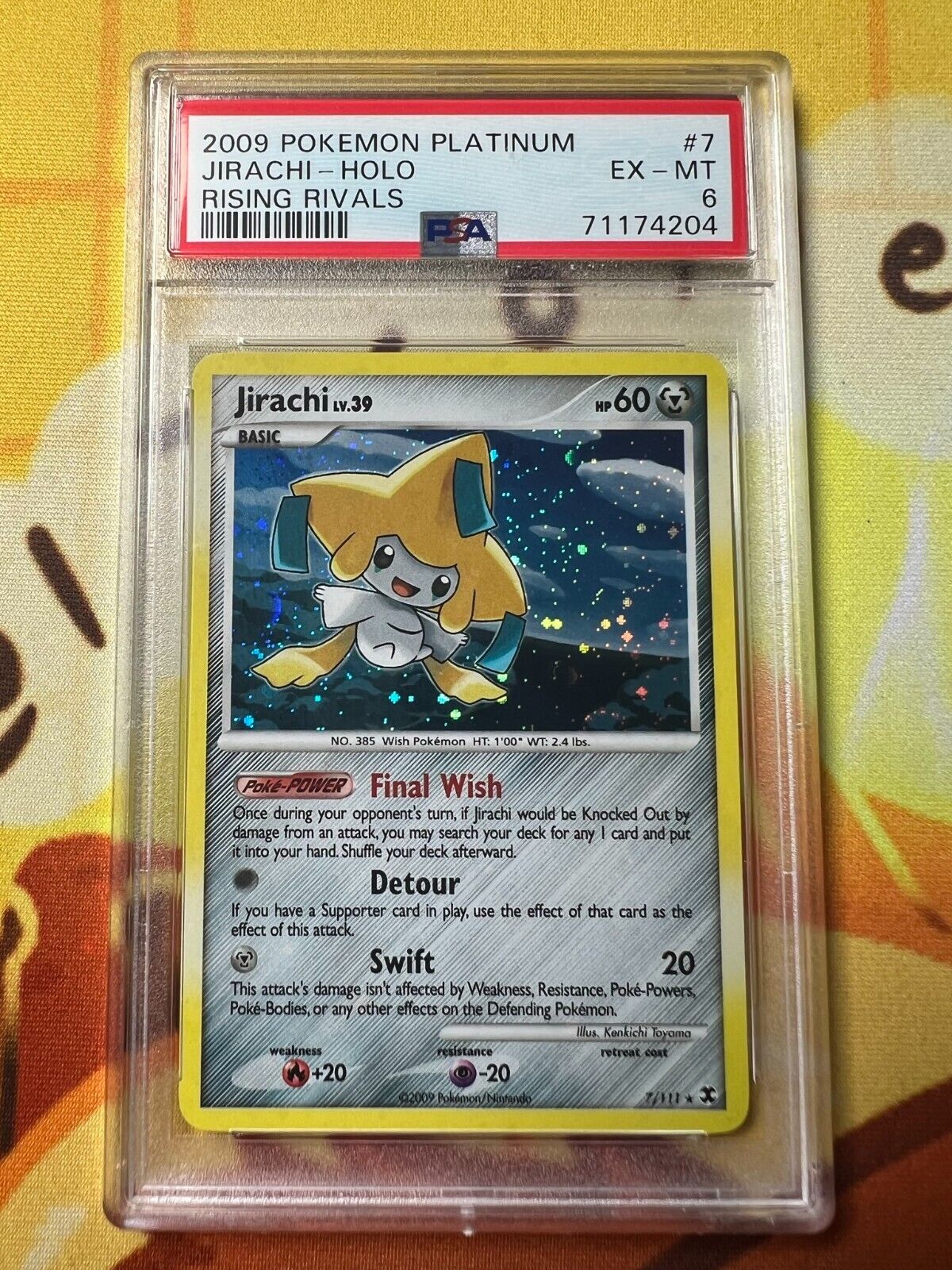 Pokemon TCG 2009 platinum rising rivals jirachi holo #7 PSA Pokemon TCG 2009 platinum rising rivals jirachi holo #7 PSA