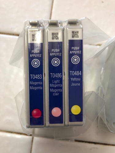 Epson Ink Cartridge Sealed Recycled T0481 T0482 T0483 T0484 T0485 T0486 FST SHP