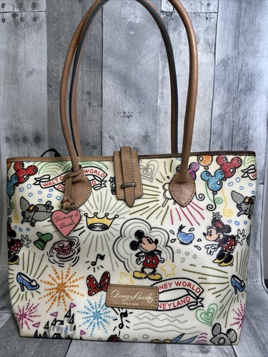 DOONEY＆BOURKE　ディズニー　トートバッグ　モノクロ　ヌメ革　フリンジ DOONEY＆BOURKE ディズニー トートバッグ モノクロ ヌメ革