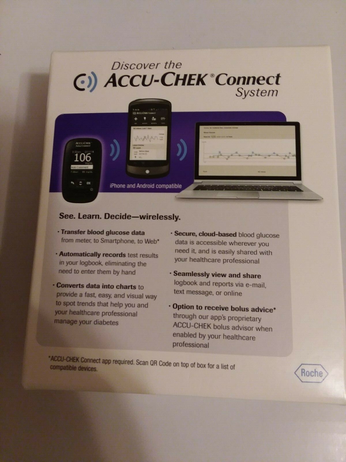 Accu-Chek Aviva Connect Meter Blood Glucose Monitoring System Factory Sealed2019