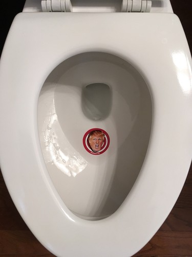 Three Mini Donald Trump Toilet Urinal Stickers (