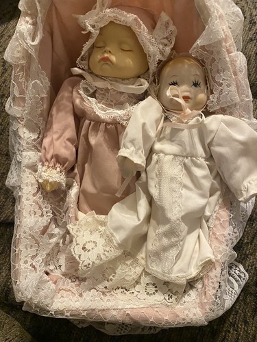Wind Up Music Playing Porcelain Baby Dolls
