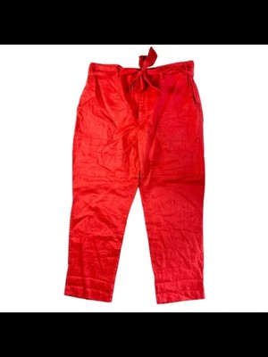 

RALPH LAUREN Женские красные прямые брюки с поясом и карманами на молнии, Красный, 200810627011