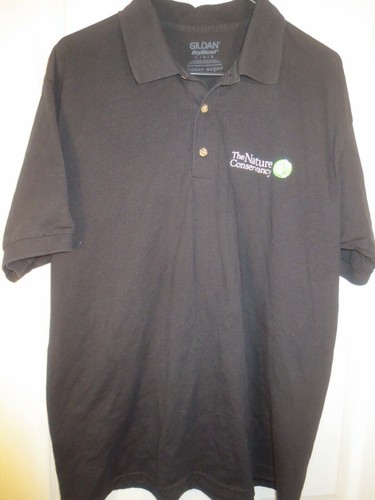 THE NATURE CONSERVANCY Wildlife Conservation Black Polo Shirt Size Large
