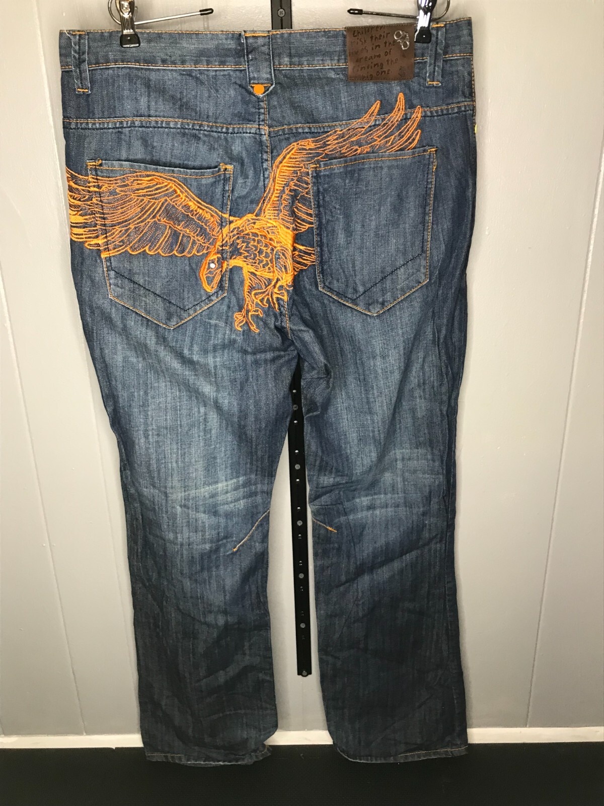 Konvict Jeans Baggy Embroidered Eagle Blue Denim Relaxed