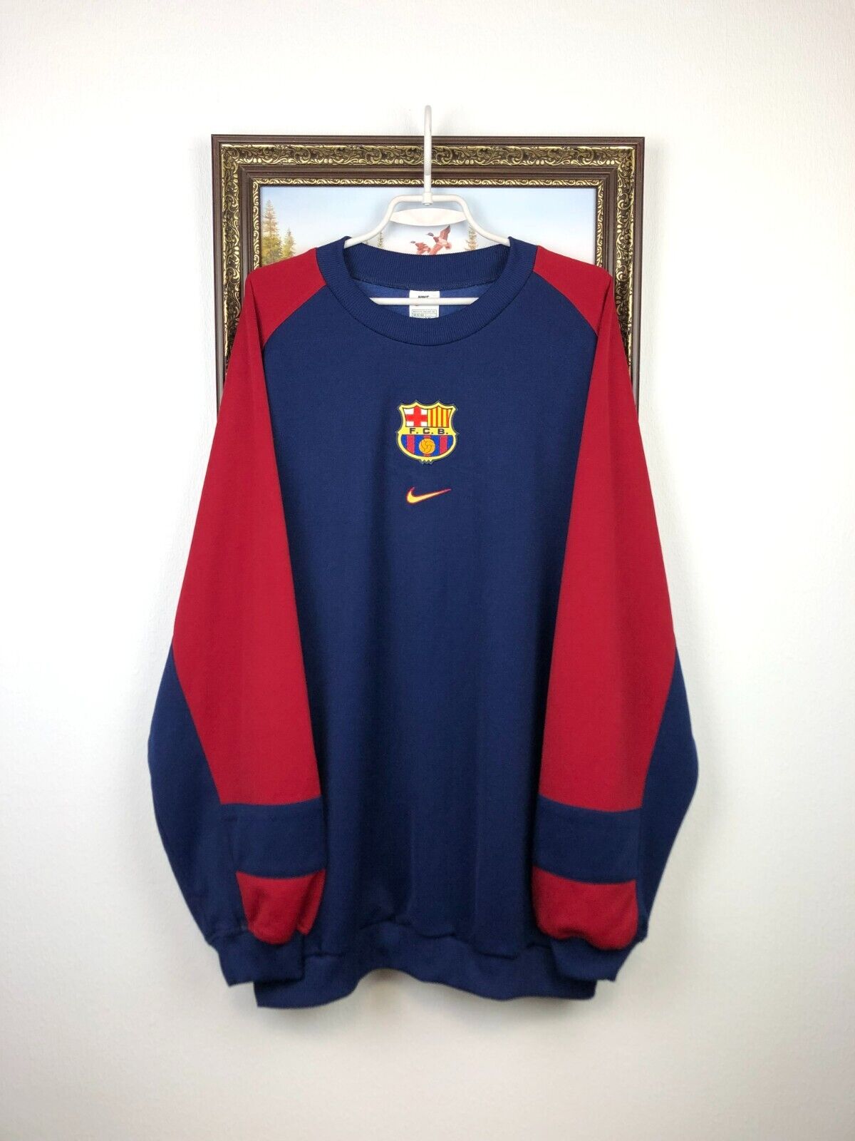 Vintage 90's Nike Barcelona Football Sweatshirt Soccer Vintage 90's Nike Barcelona Football Sweatshirt Soccer