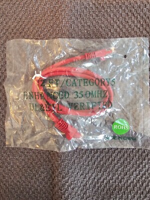 Lot of 10 2ft Cat5e Patch Cable/Cord,Cat 5/5e 2'FT, red
