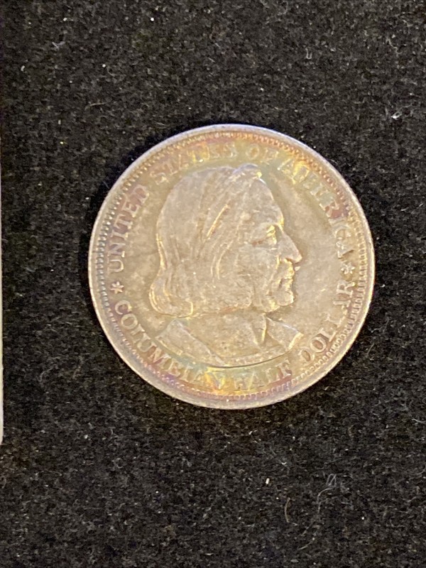 1892 COLUMBIAN EXPO Commemorative Silver Half Dollar CHOICE BU RAINBOW