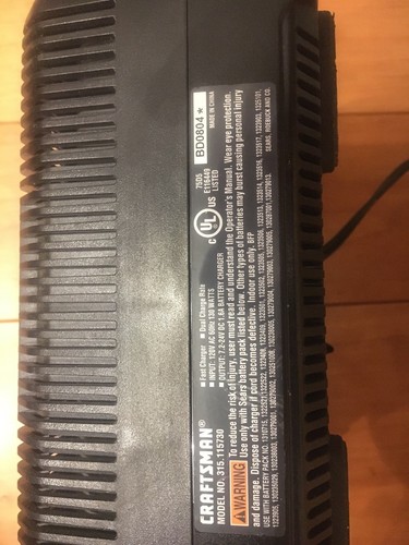CRAFTSMAN 1 HOUR DUAL CHARGER 7.2 - 24 VOLT GOOD USED CONDITION 315-115730
