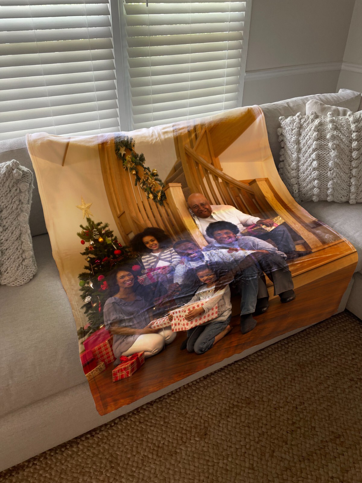 Personalized Custom Fleece Blanket With Photo - Family Picture Memorial Blanket