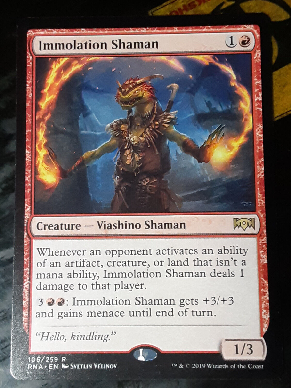 Immolation Shaman 1x FOIL RNA MTG Ravnica Allegiance Rare MINT red Immolation Shaman 1x FOIL RNA MTG Ravnica Allegiance Rare MINT red